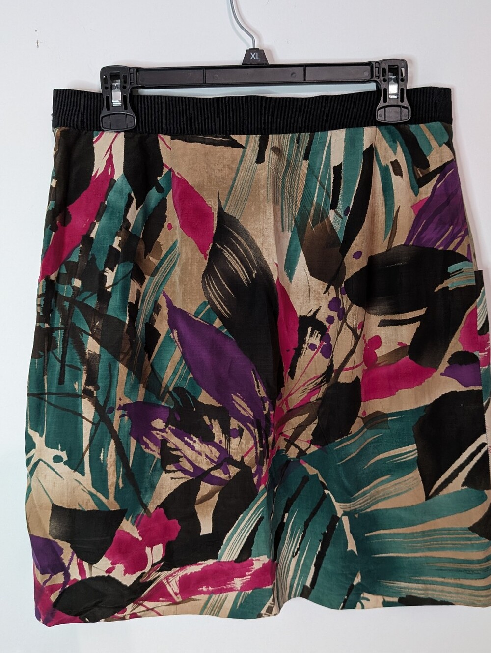 Ann Taylor Teal, Purple and Black Abstract Midi Skirt - Picture 4 of 6